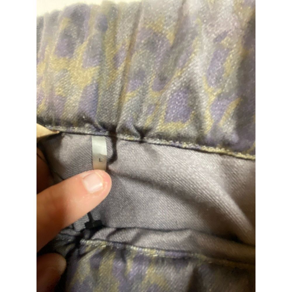 Soft Surroundings Metro Pants Purple Leopard Print Elastic Waist Pull On Large - Picture 4 of 9
